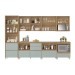 Cozinha Completa Rainha 9 Portas 8 Gavetas Ripado 100% Mdf Nature/Verde - Nesher