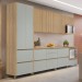 Cozinha Completa Rainha 9 Portas 8 Gavetas Ripado 100% Mdf Nature/Verde - Nesher