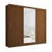 Guarda-Roupa Casal Katherine 3 Portas 3 Gavetas com Espelho Cinamomo - Panorama Móveis
