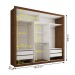 Guarda-Roupa Casal Hamburgo 3 Portas 4 Gavetas com Espelho Cinamomo/Off White - Panorama Móveis
