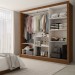 Guarda-Roupa Casal Katherine Slim 3 Portas com Espelho Cinamomo/Off White - Panorama Móveis