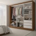 Guarda-Roupa Casal Giulia 3 Portas 3 Gavetas com Espelho Cinamomo - Panorama Móveis