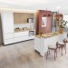 Cozinha Completa Rainha 8 Portas 12 Gavetas com Ilha Ripado 100% Mdf Branco/Nature - Nesher