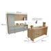 Cozinha Completa Rainha 8 Portas 12 Gavetas com Ilha Ripado 100% Mdf Nature/Verde - Nesher