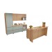 Cozinha Completa Rainha 8 Portas 12 Gavetas com Ilha Ripado 100% Mdf Nature/Verde - Nesher