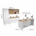 Cozinha Completa Rainha Gourmet 9 Portas 12 Gavetas com Ilha Ripado 100% Mdf Branco/Nature - Nesher