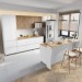 Cozinha Completa Rainha Gourmet 9 Portas 12 Gavetas com Ilha Ripado 100% Mdf Branco/Nature - Nesher