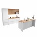 Cozinha Completa Rainha Gourmet 9 Portas 12 Gavetas com Ilha Ripado 100% Mdf Branco/Nature - Nesher