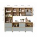 Cozinha Completa Rainha Gourmet 9 Portas 12 Gavetas com Ilha Ripado 100% Mdf Nature/Verde - Nesher