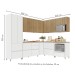 Cozinha Completa Rainha 11 Portas 9 Gavetas Ripado 100% Mdf Branco/Nature - Nesher