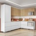 Cozinha Completa Rainha 11 Portas 9 Gavetas Ripado 100% Mdf Branco/Nature - Nesher