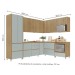 Cozinha Completa Rainha 11 Portas 9 Gavetas Ripado 100% Mdf Nature/Verde - Nesher