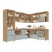 Cozinha Completa Rainha 11 Portas 9 Gavetas Ripado 100% Mdf Nature/Verde - Nesher