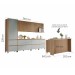 Cozinha Completa Rainha Gourmet 12 Portas 12 Gavetas com Ilha Ripado 100% Mdf Nature/Verde - Nesher