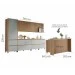 Cozinha Completa Rainha Gourmet 12 Portas 12 Gavetas com Ilha Ripado 100% Mdf Nature/Verde - Nesher