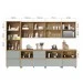 Cozinha Completa Rainha Gourmet 12 Portas 12 Gavetas com Ilha Ripado 100% Mdf Nature/Verde - Nesher