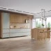 Cozinha Completa Rainha Gourmet 12 Portas 12 Gavetas com Ilha Ripado 100% Mdf Nature/Verde - Nesher
