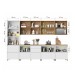 Cozinha Completa Rainha Gourmet 12 Portas 12 Gavetas com Ilha Ripado 100% Mdf Branco/Nature - Nesher
