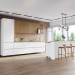 Cozinha Completa Rainha Gourmet 12 Portas 12 Gavetas com Ilha Ripado 100% Mdf Branco/Nature - Nesher