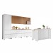 Cozinha Completa Rainha Gourmet 12 Portas 12 Gavetas com Ilha Ripado 100% Mdf Branco/Nature - Nesher