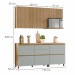Cozinha Compacta Rainha 5 Portas 5 Gavetas Ripado 100% Mdf Nature/Verde - Nesher