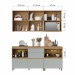 Cozinha Compacta Rainha 5 Portas 5 Gavetas Ripado 100% Mdf Nature/Verde - Nesher