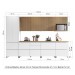 Cozinha Completa Rainha 10 Portas 8 Gavetas Ripado 100% Mdf Branco/Nature - Nesher