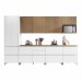Cozinha Completa Rainha 10 Portas 8 Gavetas Ripado 100% Mdf Branco/Nature - Nesher