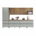 Cozinha Completa Rainha 10 Portas 8 Gavetas Ripado 100% Mdf Nature/Verde - Nesher