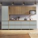 Cozinha Completa Rainha 10 Portas 8 Gavetas Ripado 100% Mdf Nature/Verde - Nesher
