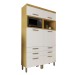 Armário de Cozinha Princesa 4 Portas 6 Gavetas 100% Mdf Freijó/Off White - Nesher