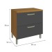 Balcão de Cozinha 80 Cm Princesa 1 Porta 1 Gaveta 100% Mdf Freijó/Grafite - Nesher