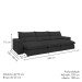 Sofá 4 Lugares Martinho Retrátil Boucle Gelo - Celflex