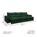 Sofá 5 Lugares Martinho Retrátil 20587 Veludo Verde  - Celflex