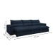 Sofá 5 Lugares Martinho Retrátil Veludo Azul  - Celflex