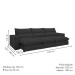 Sofá 5 Lugares Martinho Retrátil Boucle Gelo - Celflex