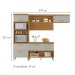 Cozinha Completa Princesa 5 Portas 3 Gavetas Ripado 100% Mdf Freijó/Off White - Nesher