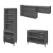 Cozinha Completa Princesa 5 Portas 3 Gavetas Ripado 100% Mdf Freijó/Off White - Nesher