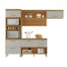 Cozinha Completa Princesa 5 Portas 3 Gavetas Ripado 100% Mdf Freijó/Off White - Nesher