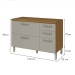Balcão de Cozinha Princesa 2 Portas 3 Gavetas 100% Mdf Freijó/Off White - Nesher