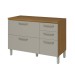 Balcão de Cozinha Princesa 2 Portas 3 Gavetas 100% Mdf Freijó/Off White - Nesher