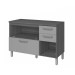 Balcão de Cozinha Princesa 2 Portas 3 Gavetas 100% Mdf Freijó/Off White - Nesher