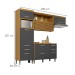 Cozinha Compacta Princesa 6 Portas 6 Gavetas Ripado 100% Mdf Freijó/Grafite - Nesher