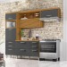 Cozinha Compacta Princesa 6 Portas 6 Gavetas Ripado 100% Mdf Freijó/Grafite - Nesher