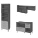 Cozinha Compacta Princesa 6 Portas 6 Gavetas Ripado 100% Mdf Freijó/Grafite - Nesher