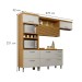 Cozinha Completa Princesa 5 Portas 5 Gavetas Ripado 100% Mdf Freijó/Off White - Nesher