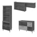 Cozinha Completa Princesa 5 Portas 5 Gavetas Ripado 100% Mdf Freijó/Off White - Nesher