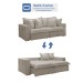 Sofá Cama 3 Lugares Arizona Retrátil 20735 Veludo Bege Claro  - Celflex