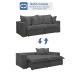 Sofá Cama 3 Lugares Arizona Retrátil 20735 Veludo Cinza  - Celflex
