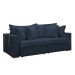 Sofá Cama 3 Lugares Arizona Retrátil 20735 Veludo Azul  - Celflex